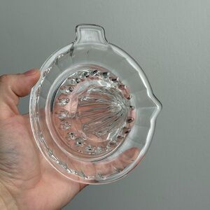 Vintage Orange Juicer Citrus Reamer Clear Pressed Glass Reims France MCM Kitchen